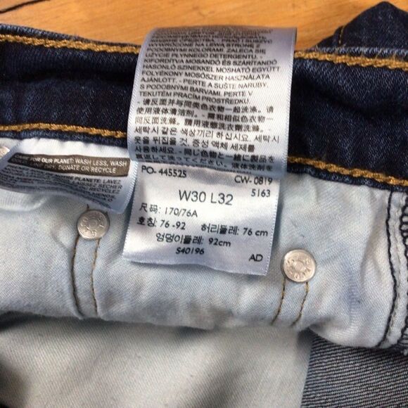 Levi’s 505 dark blue jeans 99% cotton 1% elastane 30/32 Levis - Picture 10 of 12